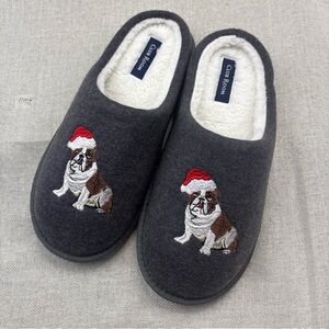 Club Room Men's Jake Christmas Dog Slippers Charcoal Grey Small 6 - 7